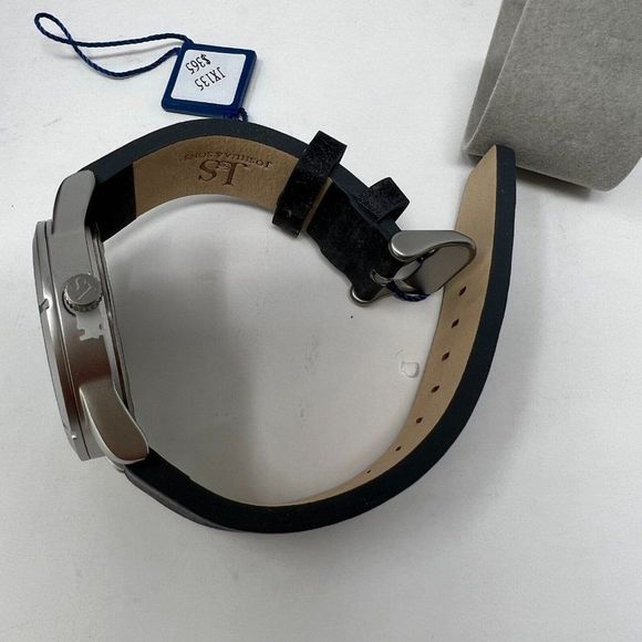 NWT $365 Joshua & Sons Watch Mens JX135 Round Blue Dial Leather Band - Picture 7 of 7